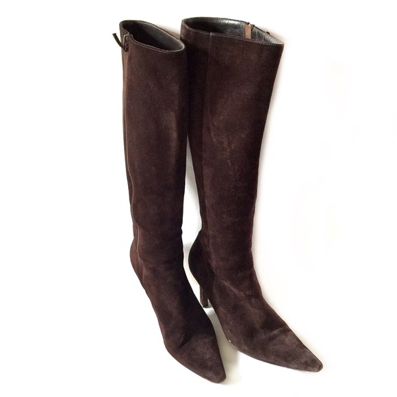 Burberry Shoes - Burberry Brown Suede Knee High Boots